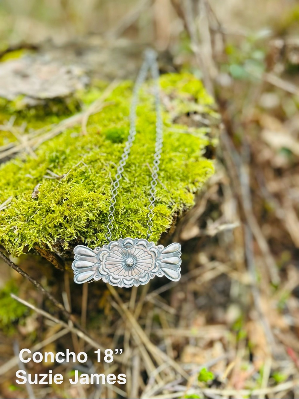 Native made sterling Silver Concho Necklace